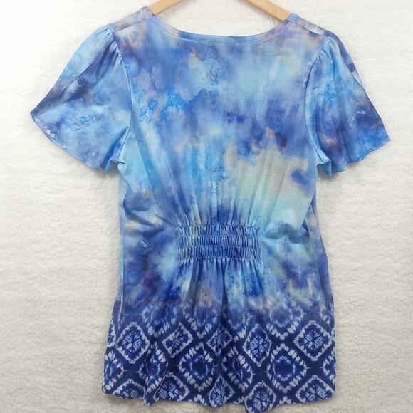 ONE World  Tye Dye Splash Design with Embellishments Size Petite Small - Picture 6 of 7